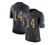 Men's Nike Los Angeles Rams #14 Sean Mannion Limited Black 2016 Salute to Service NFL Jersey