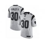 Men's Nike Los Angeles Rams #30 Todd Gurley Limited Gray Gridiron II NFL Jersey
