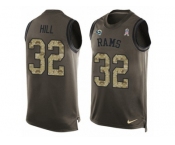 Men's Nike Los Angeles Rams #32 Troy Hill Limited Green Salute to Service Tank Top NFL Jersey