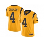 Men's Nike Los Angeles Rams #4 Greg Zuerlein Limited Gold Rush NFL Jersey