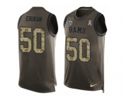 Men's Nike Los Angeles Rams #50 Samson Ebukam Limited Green Salute to Service Tank Top NFL Jersey