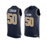Men's Nike Los Angeles Rams #50 Samson Ebukam Limited Navy Blue Player Name & Number Tank Top NFL Jersey