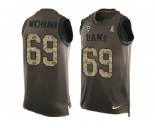Men's Nike Los Angeles Rams #69 Cody Wichmann Limited Green Salute to Service Tank Top NFL Jersey