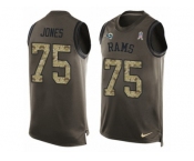 Men's Nike Los Angeles Rams #75 Deacon Jones Limited Green Salute to Service Tank Top NFL Jersey