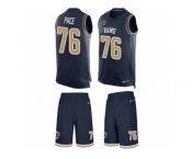 Men's Nike Los Angeles Rams #76 Orlando Pace Limited Navy Blue Tank Top Suit NFL Jersey