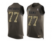 Men's Nike Los Angeles Rams #77 Andrew Whitworth Limited Green Salute to Service Tank Top NFL Jersey