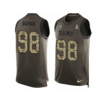 Men's Nike Los Angeles Rams #98 Connor Barwin Limited Green Salute to Service Tank Top NFL Jersey