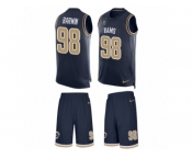 Men's Nike Los Angeles Rams #98 Connor Barwin Limited Navy Blue Tank Top Suit NFL Jersey