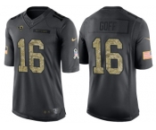Nike Los Angeles Rams #16 Jared Goff Men's Stitched Black NFL Salute to Service Limited Jerseys