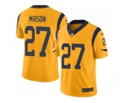 Nike Los Angeles Rams #27 Tre Mason Gold Men's Stitched NFL Limited Rush Jersey