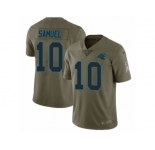 Men Nike Carolina Panthers #10 Curtis Samuel Limited Olive 2017 Salute to Service NFL Jersey