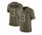 Men Nike Carolina Panthers #3 Derek Anderson Limited Olive Camo 2017 Salute to Service NFL Jersey