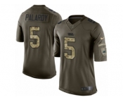 Men Nike Carolina Panthers #5 Michael Palardy Limited Green Salute to Service NFL Jersey