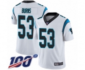 Men's Carolina Panthers #53 Brian Burns White Vapor Untouchable Limited Player 100th Season Football Jersey