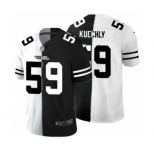 Men's Carolina Panthers #59 Luke Kuechly Black V White Peace Split Vapor Untouchable Limited Football Jersey