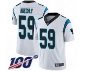 Men's Carolina Panthers #59 Luke Kuechly White Vapor Untouchable Limited Player 100th Season Football Jersey