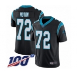 Men's Carolina Panthers #72 Taylor Moton Black Team Color Vapor Untouchable Limited Player 100th Season Football Jersey