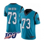 Men's Carolina Panthers #73 Greg Van Roten Limited Blue Rush Vapor Untouchable 100th Season Football Jersey