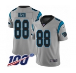 Men's Carolina Panthers #88 Greg Olsen Silver Inverted Legend Limited 100th Season Football Jersey