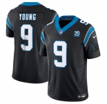 Men's Carolina Panthers #9 Bryce Young Black 2024 30th Anniversary Patch F.U.S.E. Vapor Limited Stitched Football Jersey