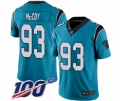 Men's Carolina Panthers #93 Gerald McCoy Limited Blue Rush Vapor Untouchable 100th Season Football Jersey