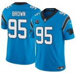 Men's Carolina Panthers #95 Derrick Brown Blue 2026 F.U.S.E. 3-Star C Patch Vapor Limited Football Stitched Jersey