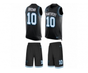 Men's Nike Carolina Panthers #10 Corey Brown Limited Black Tank Top Suit NFL Jersey