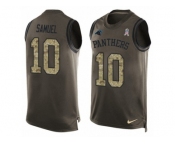 Men's Nike Carolina Panthers #10 Curtis Samuel Limited Green Salute to Service Tank Top NFL Jersey