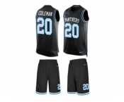 Men's Nike Carolina Panthers #20 Kurt Coleman Limited Black Tank Top Suit NFL Jersey