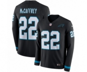 Men's Nike Carolina Panthers #22 Christian McCaffrey Limited Black Therma Long Sleeve NFL Jersey