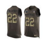 Men's Nike Carolina Panthers #22 Christian McCaffrey Limited Green Salute to Service Tank Top NFL Jersey