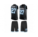 Men's Nike Carolina Panthers #27 Mike Adams Limited Black Tank Top Suit NFL Jersey