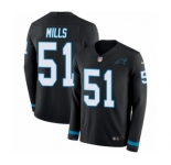 Men's Nike Carolina Panthers #51 Sam Mills Limited Black Therma Long Sleeve NFL Jersey