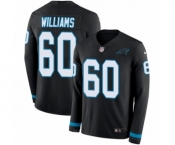 Men's Nike Carolina Panthers #60 Daryl Williams Limited Black Therma Long Sleeve NFL Jersey