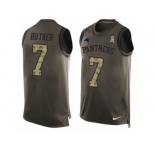 Men's Nike Carolina Panthers #7 Harrison Butker Limited Green Salute to Service Tank Top NFL Jersey
