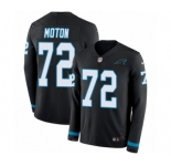 Men's Nike Carolina Panthers #72 Taylor Moton Limited Black Therma Long Sleeve NFL Jersey