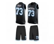 Men's Nike Carolina Panthers #73 Michael Oher Limited Black Tank Top Suit NFL Jersey