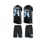 Men's Nike Carolina Panthers #74 Mike Remmers Limited Black Tank Top Suit NFL Jersey