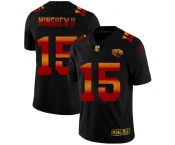 Jacksonville Jaguars #15 Gardner Minshew II Men's Black Nike Red Orange Stripe Vapor Limited NFL Jersey