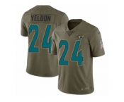 Men Nike Jacksonville Jaguars #24 T.J. Yeldon Limited Olive 2017 Salute to Service NFL Jersey