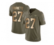 Men Nike Jacksonville Jaguars #27 Leonard Fournette Limited Olive Gold 2017 Salute to Service NFL Jersey