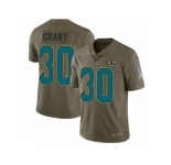Men Nike Jacksonville Jaguars #30 Corey Grant Limited Olive 2017 Salute to Service NFL Jersey