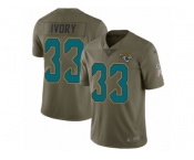 Men Nike Jacksonville Jaguars #33 Chris Ivory Limited Olive 2017 Salute to Service NFL Jersey