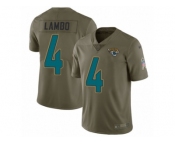 Men Nike Jacksonville Jaguars #4 Josh Lambo Limited Olive 2017 Salute to Service NFL Jersey