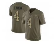 Men Nike Jacksonville Jaguars #4 Josh Lambo Limited Olive Camo 2017 Salute to Service NFL Jersey