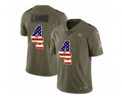 Men Nike Jacksonville Jaguars #4 Josh Lambo Limited Olive USA Flag 2017 Salute to Service NFL Jersey
