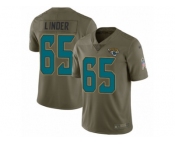 Men Nike Jacksonville Jaguars #65 Brandon Linder Limited Olive 2017 Salute to Service NFL Jersey