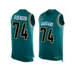 Men Nike Jacksonville Jaguars #74 Cam Robinson Limited Teal Green Player Name & Number Tank Top NFL Jersey