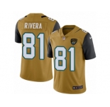 Men Nike Jacksonville Jaguars #81 Mychal Rivera Limited Gold Rush Vapor Untouchable NFL Jerseyy