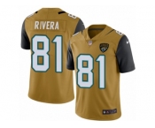 Men Nike Jacksonville Jaguars #81 Mychal Rivera Limited Gold Rush Vapor Untouchable NFL Jerseyy